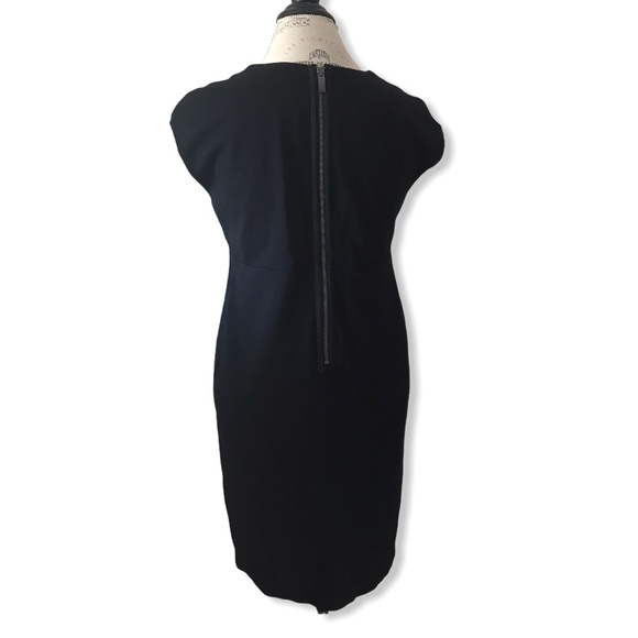 KENNETH COLE REACTION Cap Sleeve Black Dress with Exposed Zipper and Three Bows - Picture 3 of 10